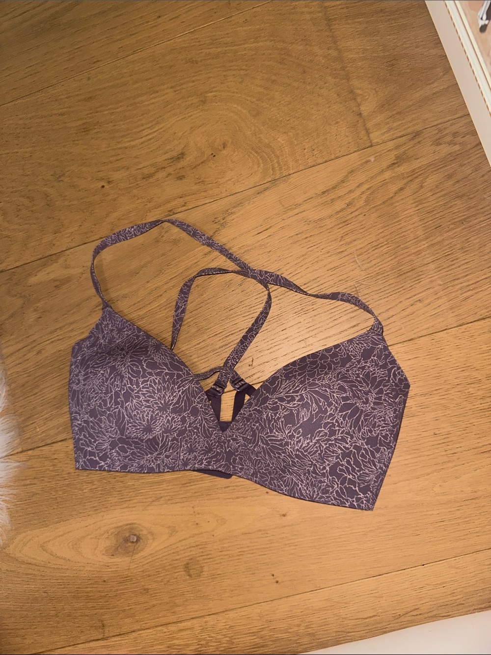 lululemon athletica Purple Floral Strappy Wireless Bralette